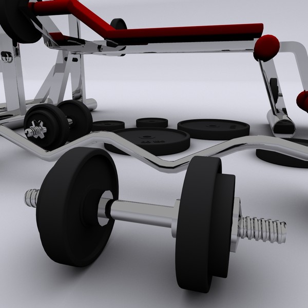 3d realistic exercise machine bench press - Workout Bench by Working Lens Productions
